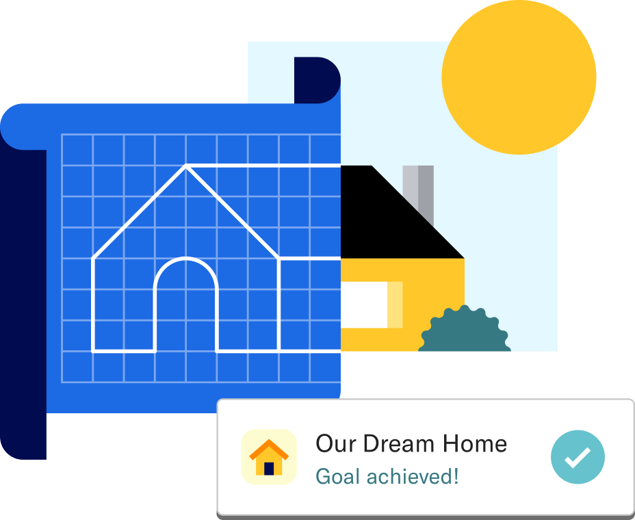 Your dream home goal achieved with half a blueprint and half completed house..