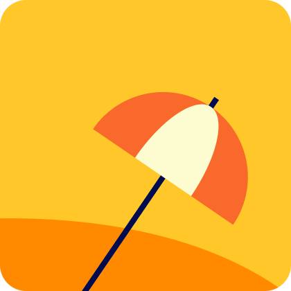 An umbrella on a beach.